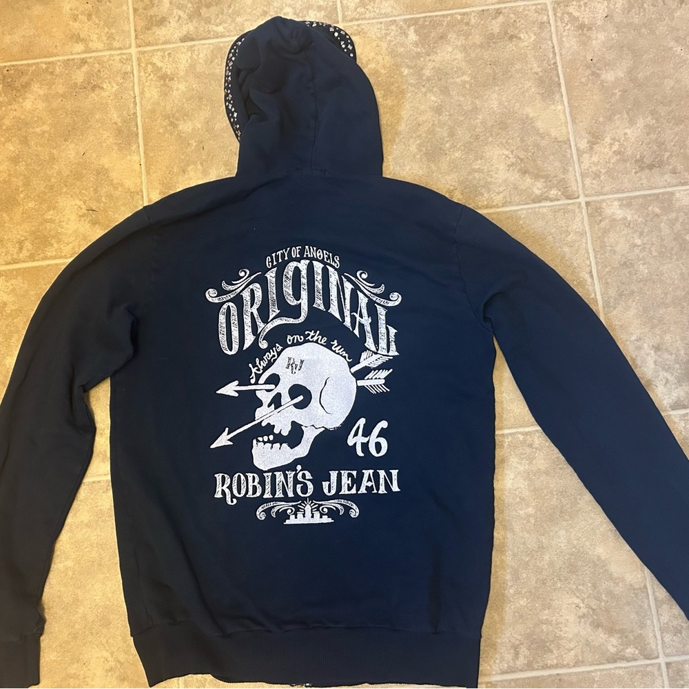 Robin's Jean Navy Blue Zip Up Sweater